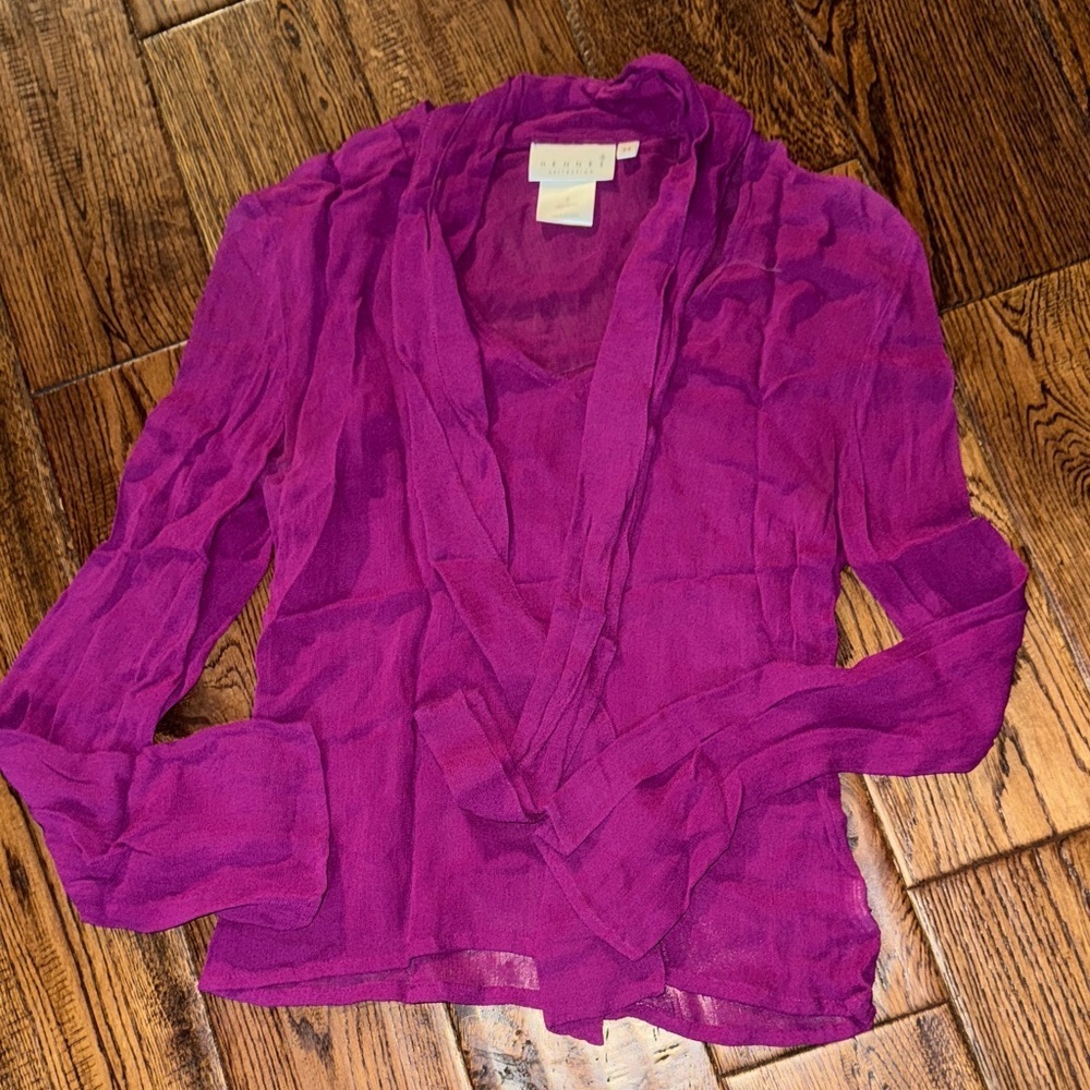 HENNES Collection Rich Purple Sheer Top Size 4